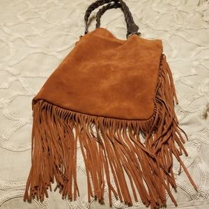 D2 suede fringe bag